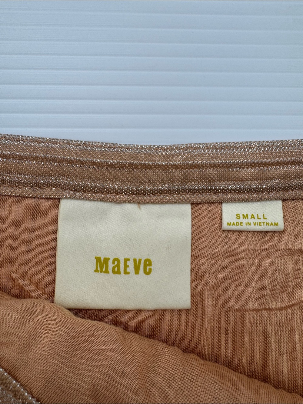 Anthropologie Maeve Ambra Rose Gold Metallic Pleated Midi Skirt Small - Picture 2 of 9